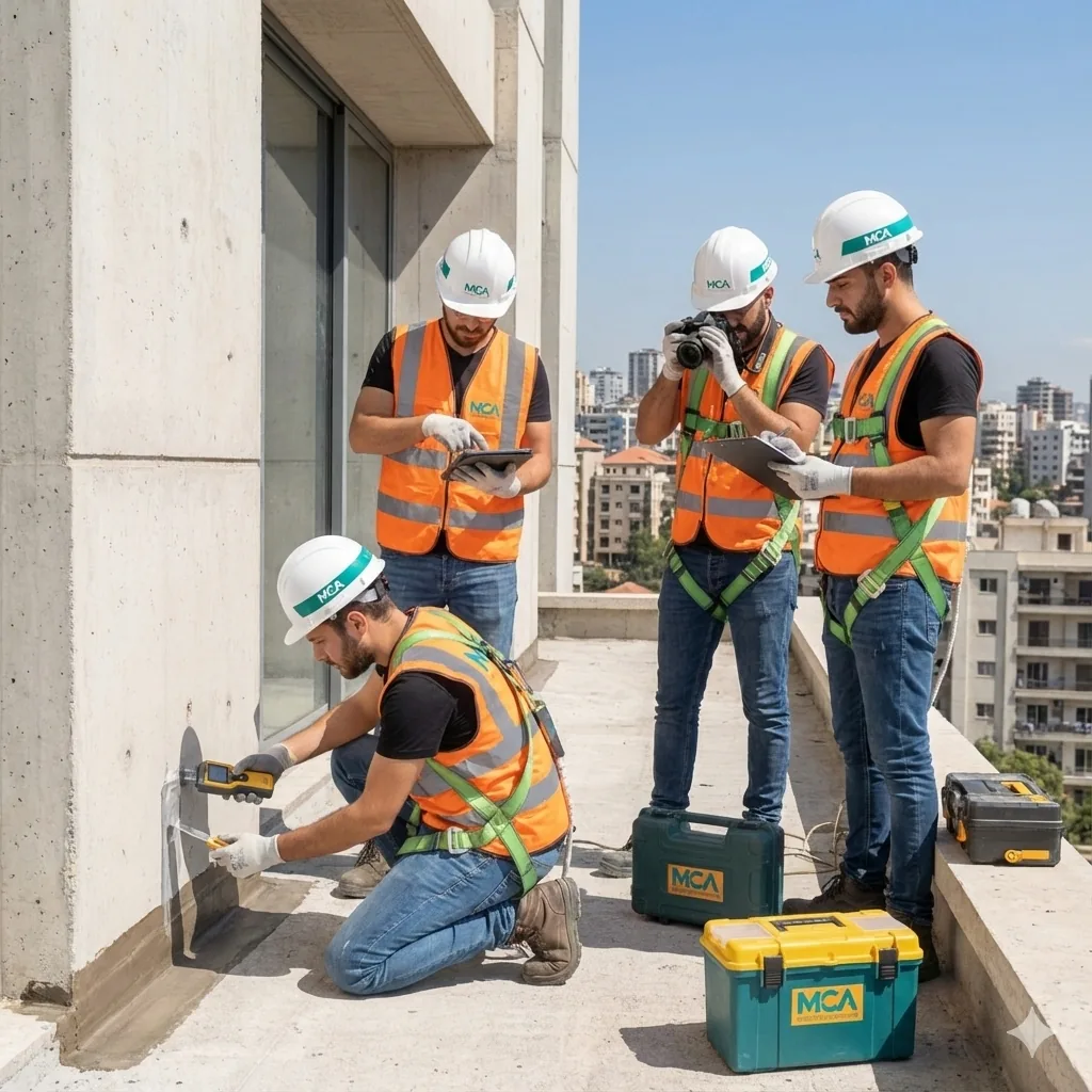 Engineering team reviewing site records